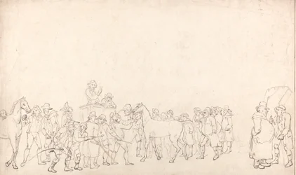 Venta de caballos en el depósito de Hopkins (Un contorno)